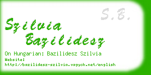 szilvia bazilidesz business card